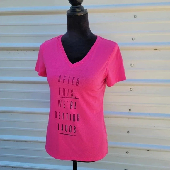 Athletic Works Women Pink Tee T Shirt Top After This We're Getting Tacos S (4-6) - Picture 3 of 7